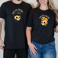 Skull & Cat Matching T-Shirts For Couples
