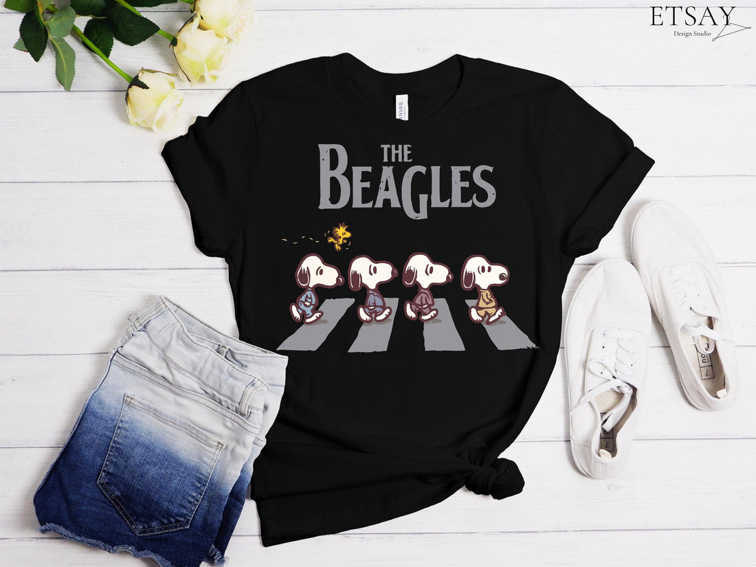 Peanuts Abbey Road Inspired T-Shirt – Retro Snoopy Walking Graphic Tee