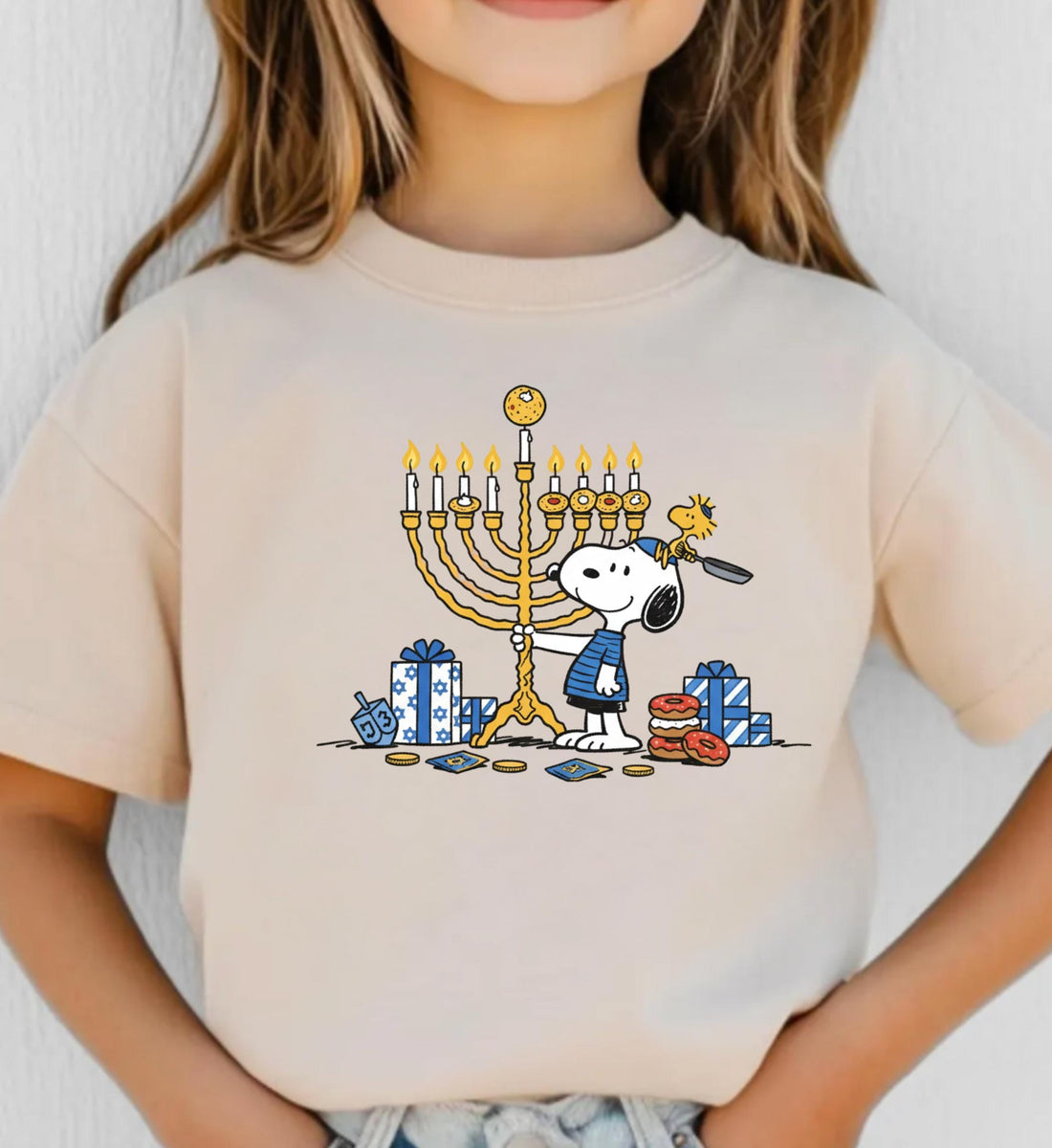 Vintage Jewish Holiday T-Shirt – Cartoon Dog Hanukkah Festive Graphic Tee