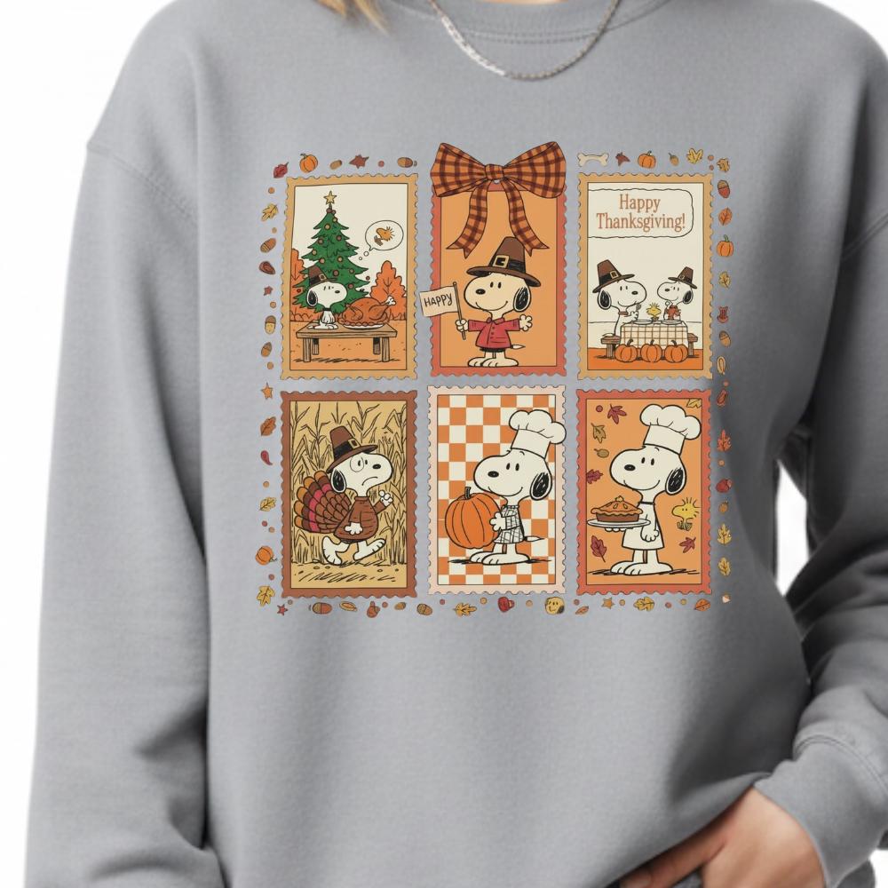 Happy Thanksgiving Shirt – Cute Autumn Cartoon Dog Fall Harvest Tee