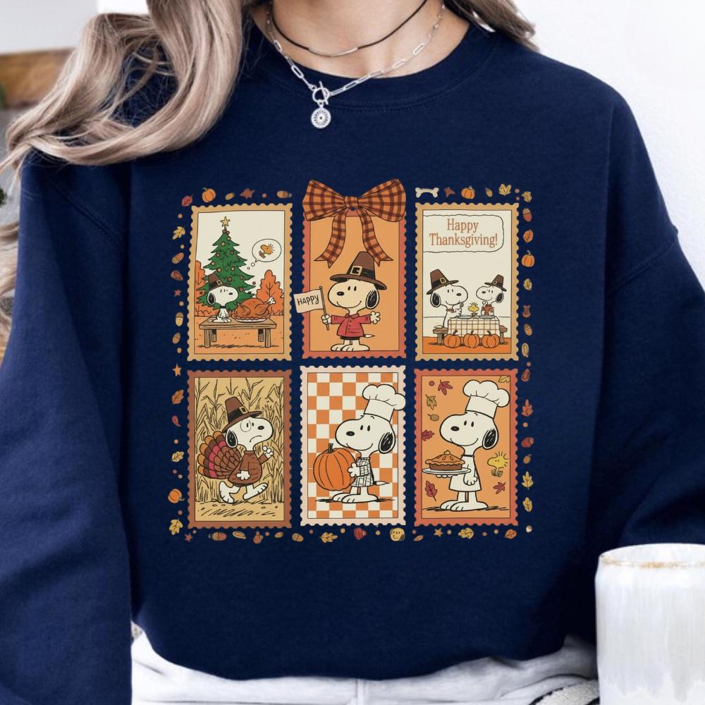 Happy Thanksgiving Shirt – Cute Autumn Cartoon Dog Fall Harvest Tee