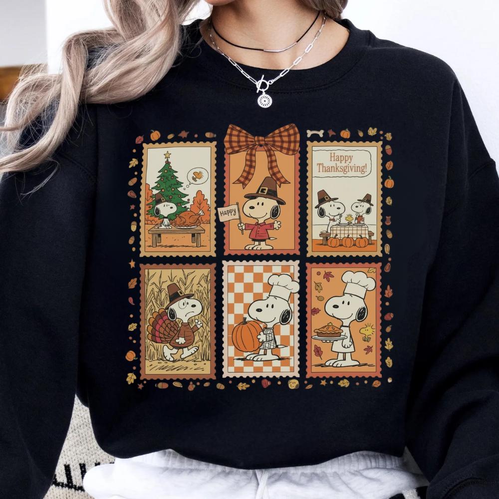 Happy Thanksgiving Shirt – Cute Autumn Cartoon Dog Fall Harvest Tee