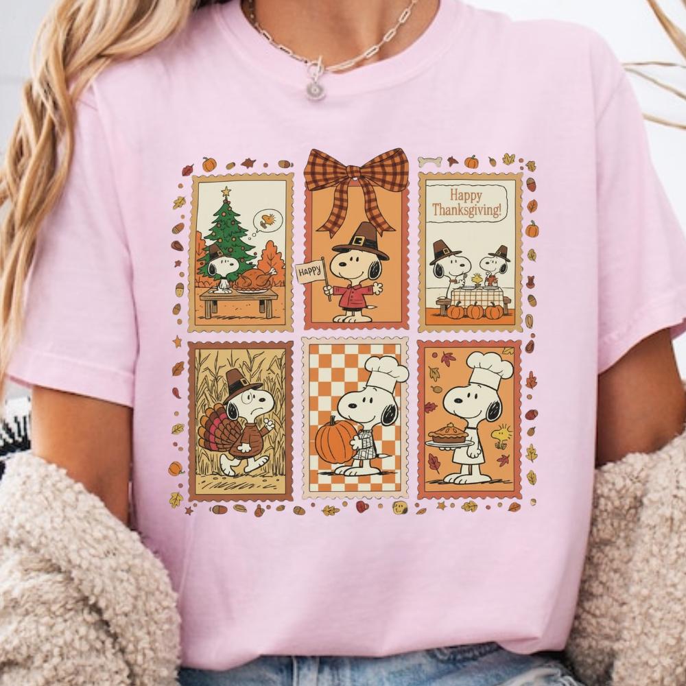 Happy Thanksgiving Shirt – Cute Autumn Cartoon Dog Fall Harvest Tee