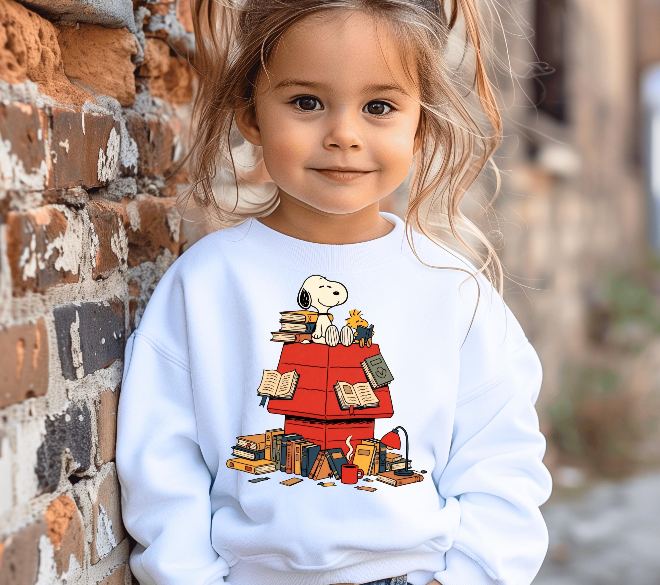 Cartoon Dog Reading Book Sweatshirt – Cute Peanuts Christmas Holiday Shirt