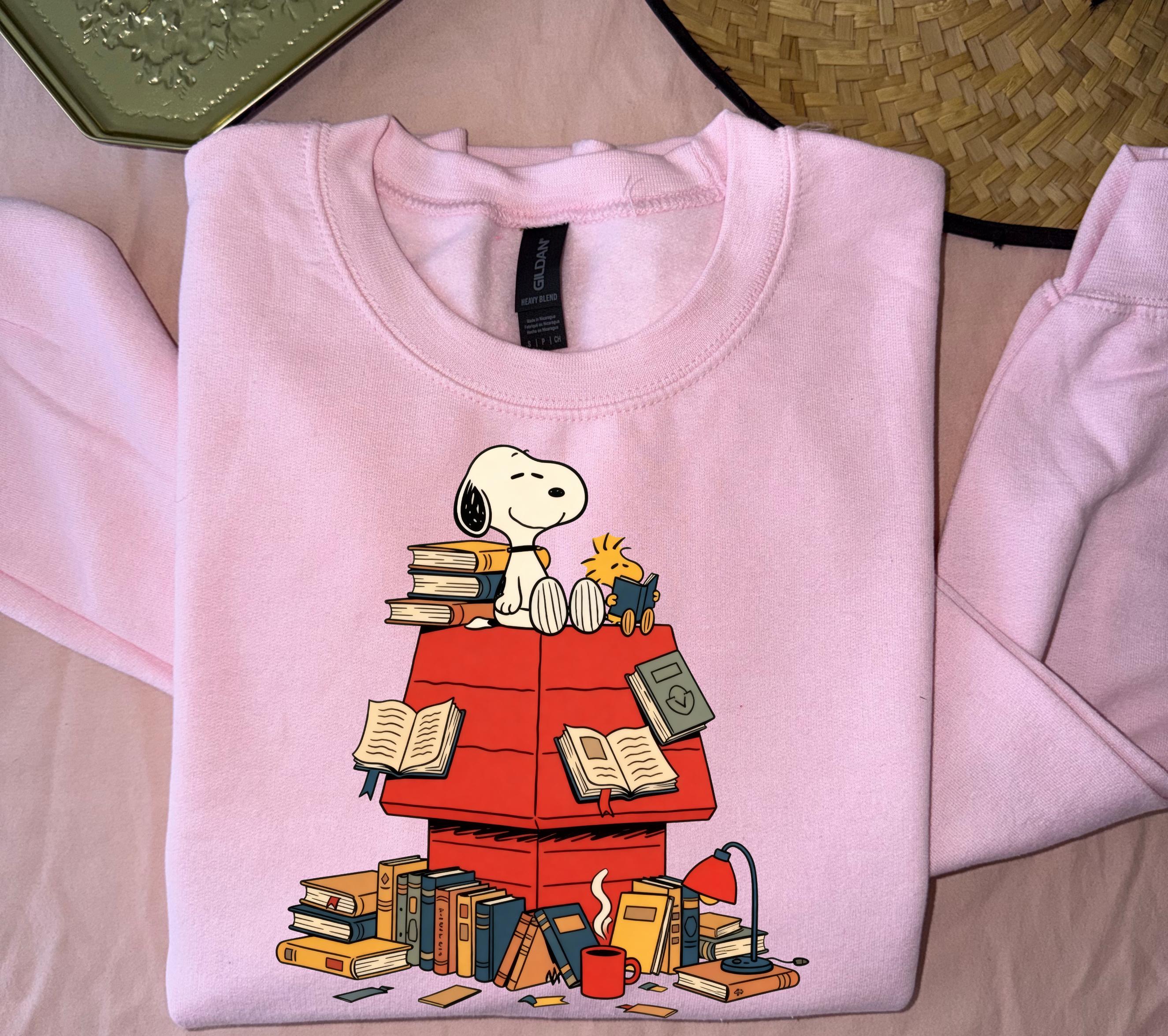 Cartoon Dog Reading Book Sweatshirt – Cute Peanuts Christmas Holiday Shirt