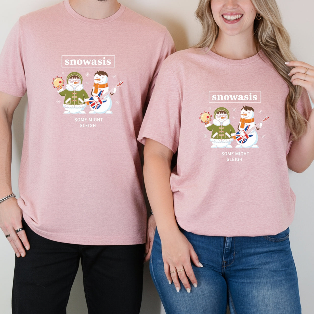 Snowasis Some Might Sleigh Christmas Matching T-Shirts For Couples