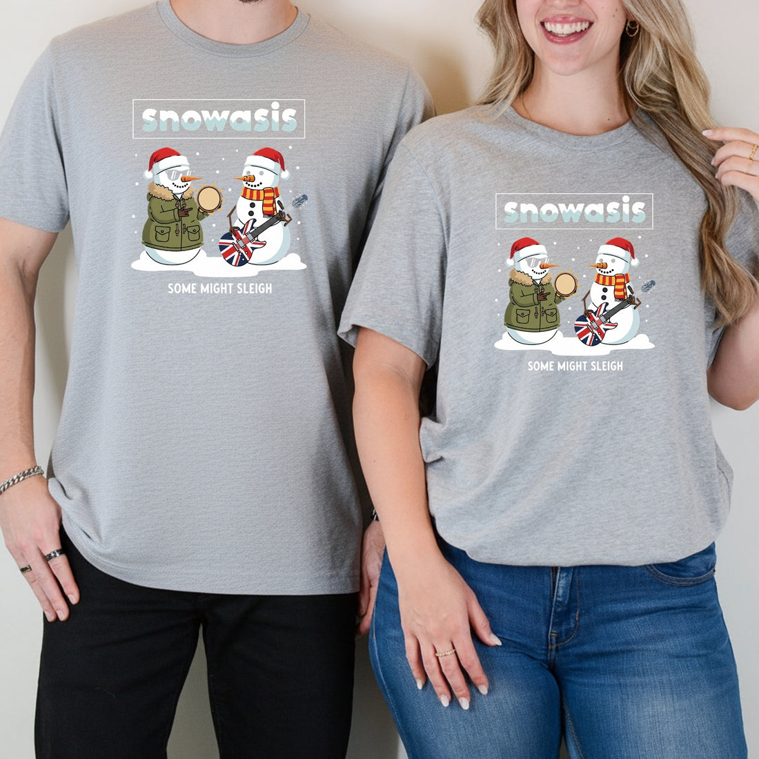 Snowasis Christmas Funny Xmas Music Band Matching T-Shirts For Couples