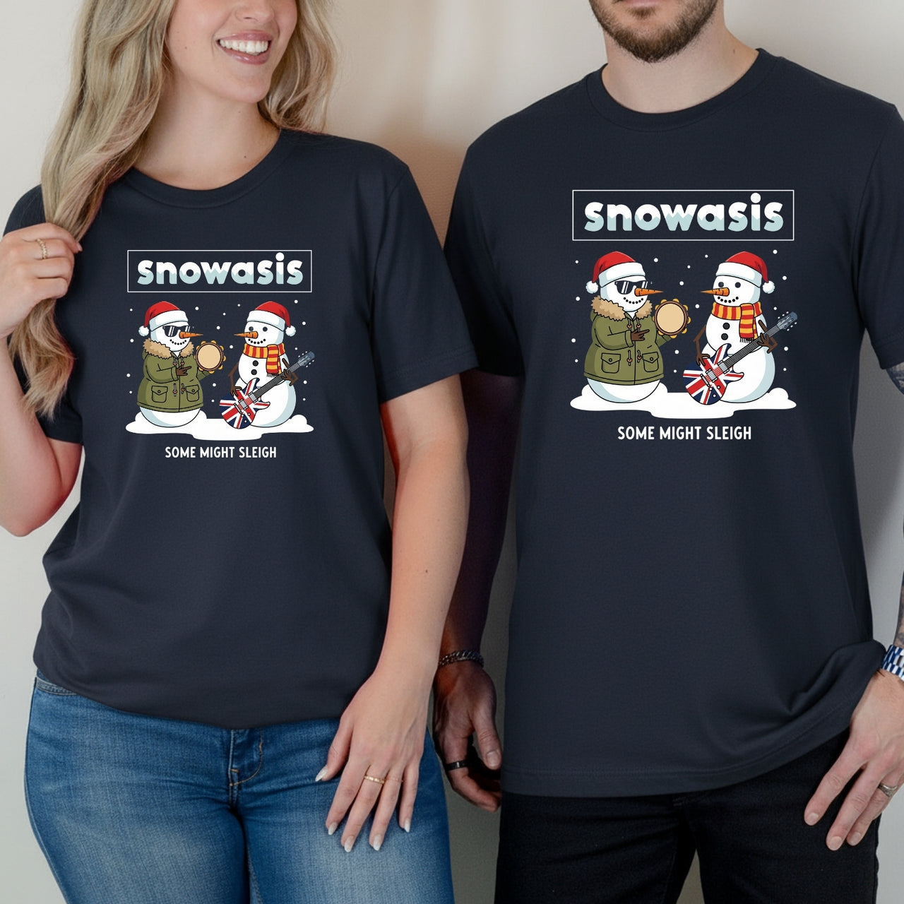 Snowasis Christmas Funny Xmas Music Band Matching T-Shirts For Couples