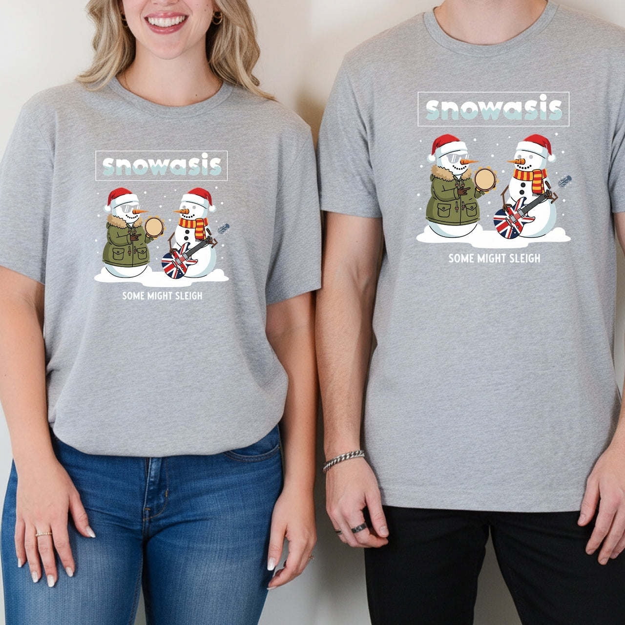 Snowasis Christmas Funny Xmas Music Band Matching T-Shirts For Couples