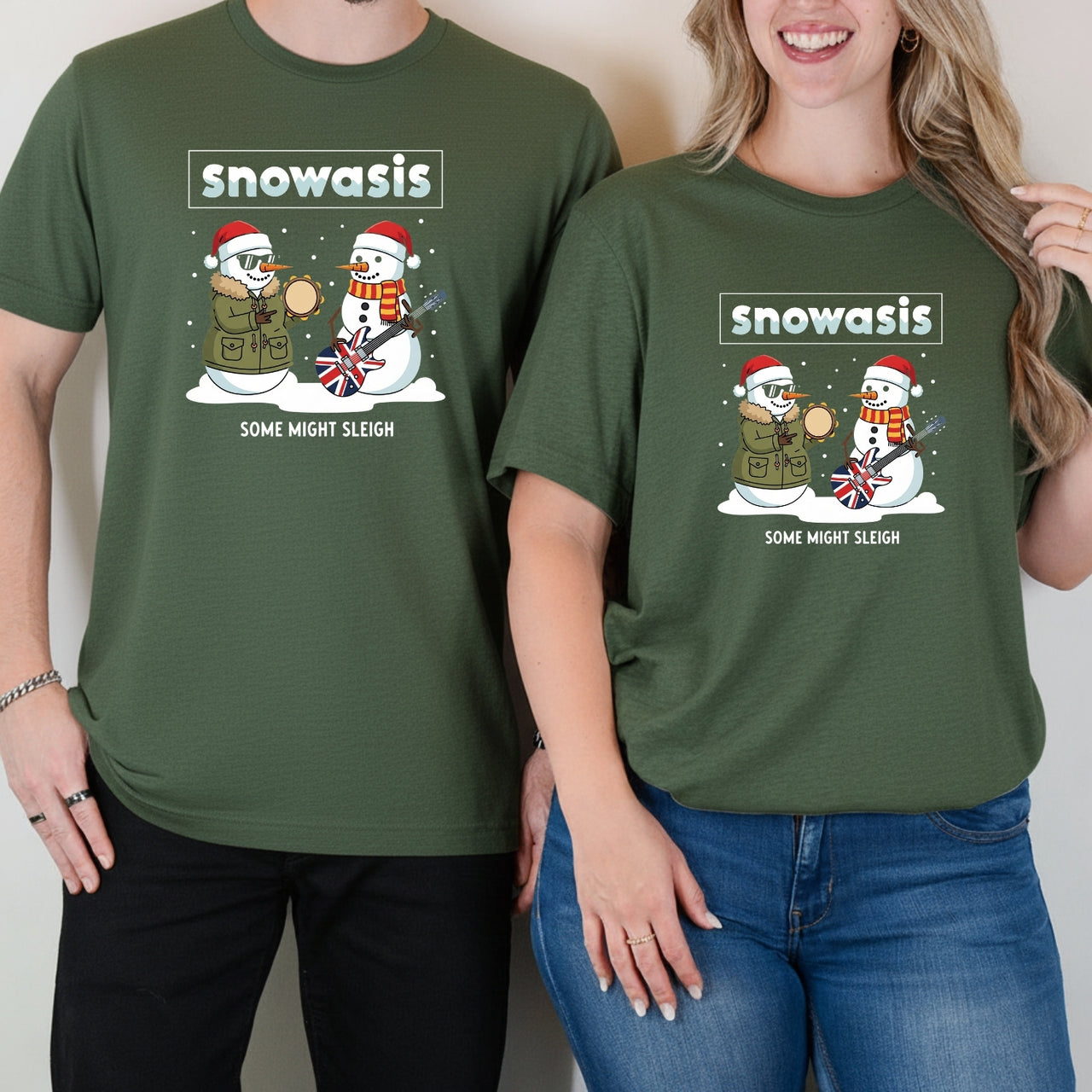 Snowasis Christmas Funny Xmas Music Band Matching T-Shirts For Couples