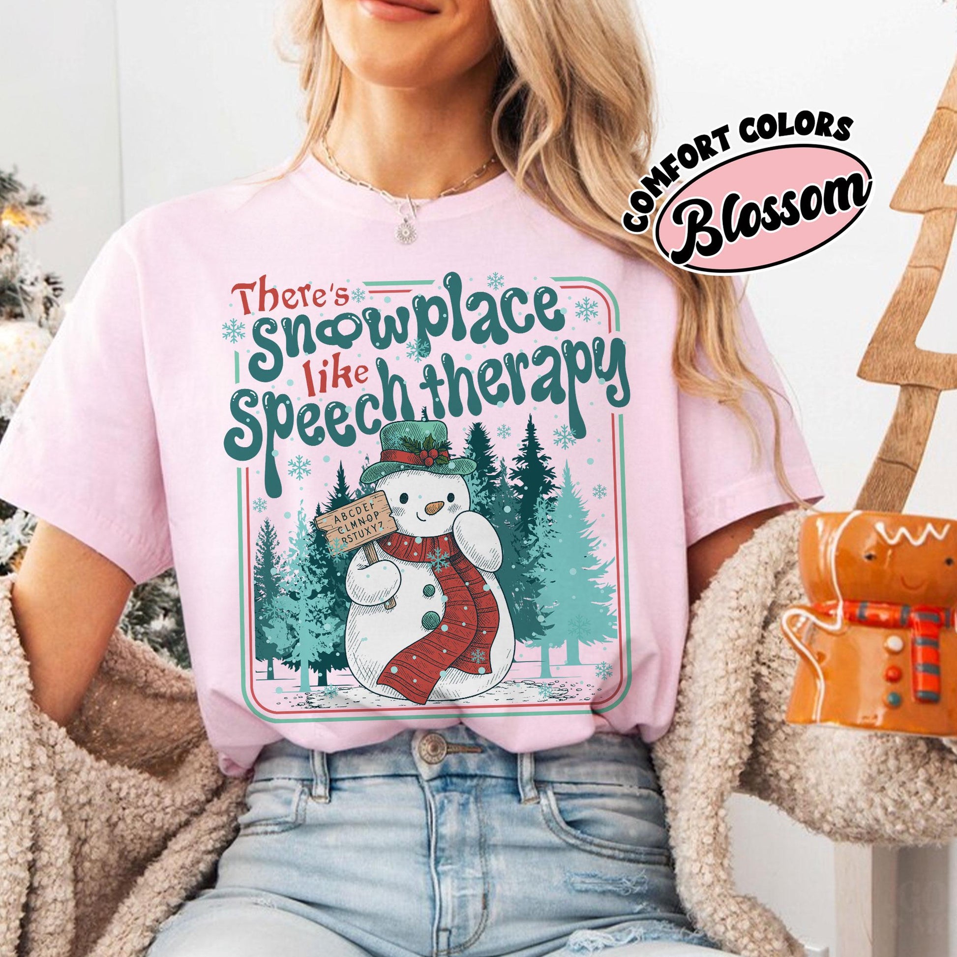 Speech Therapist Crewneck – SLP Christmas Snowman Shirt, Communication Pathology Tee