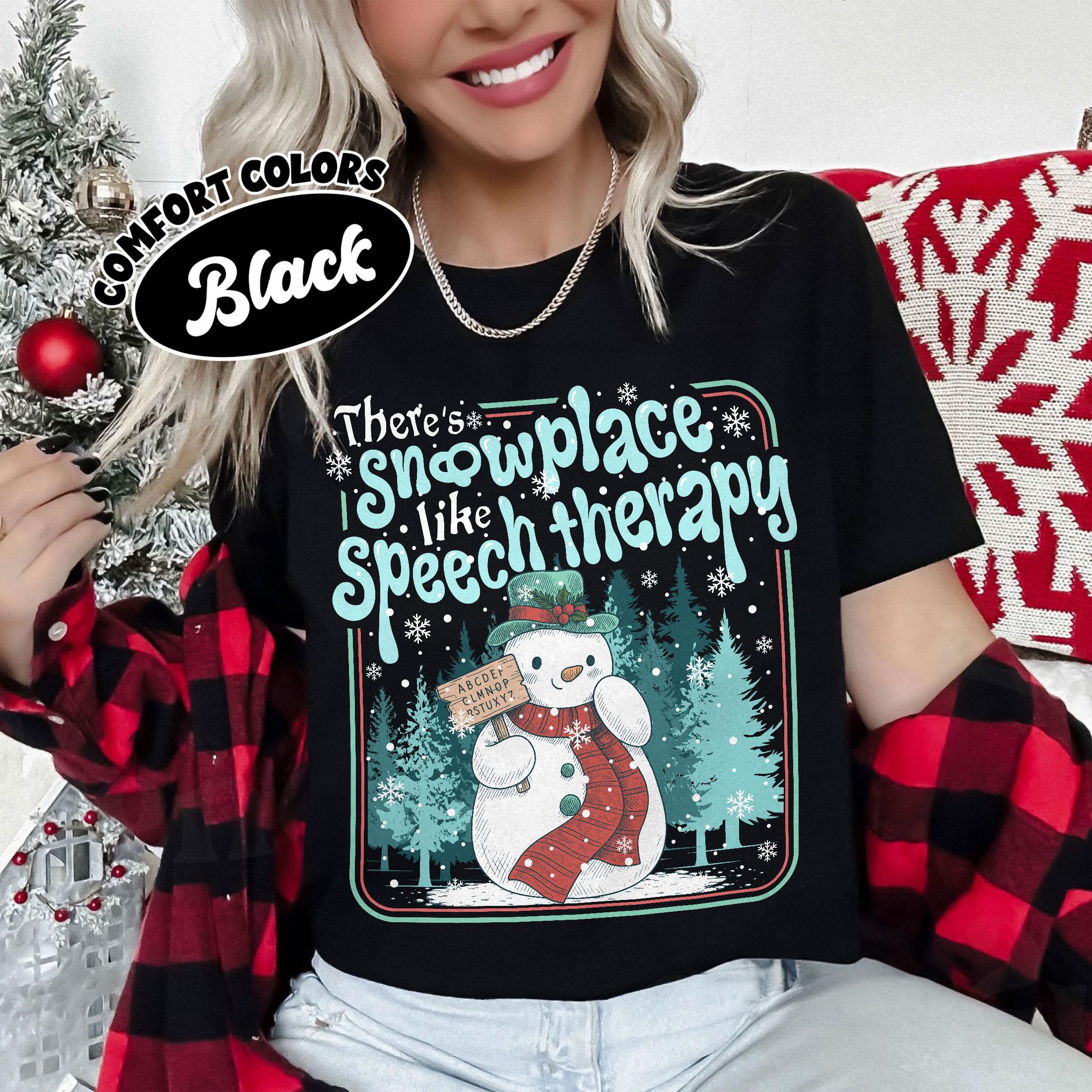 Speech Therapist Crewneck – SLP Christmas Snowman Shirt, Communication Pathology Tee