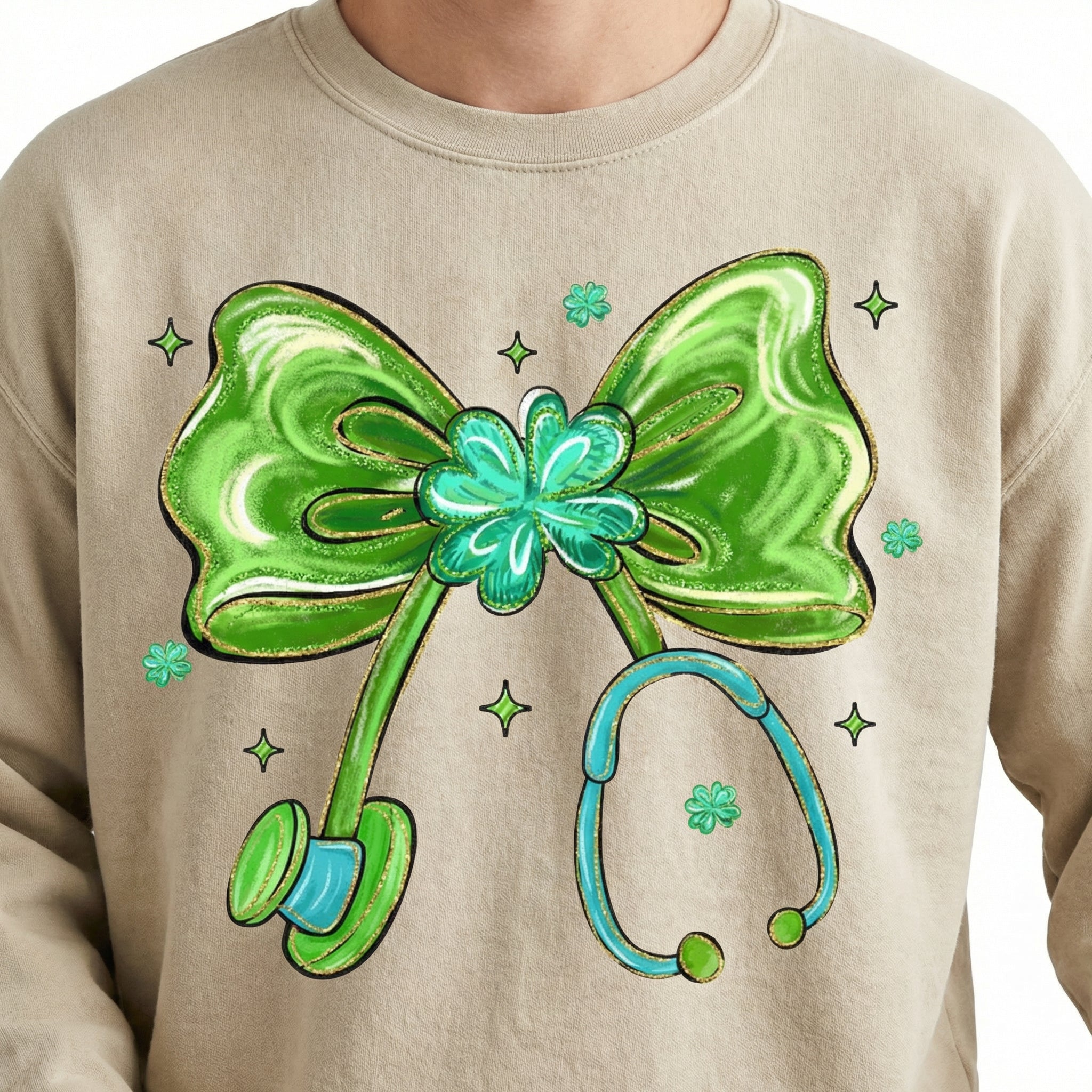 St Patricks Day Love Shamrock T-Shirt - Lucky Preppy Coquette Brushstroke Graphic Tee