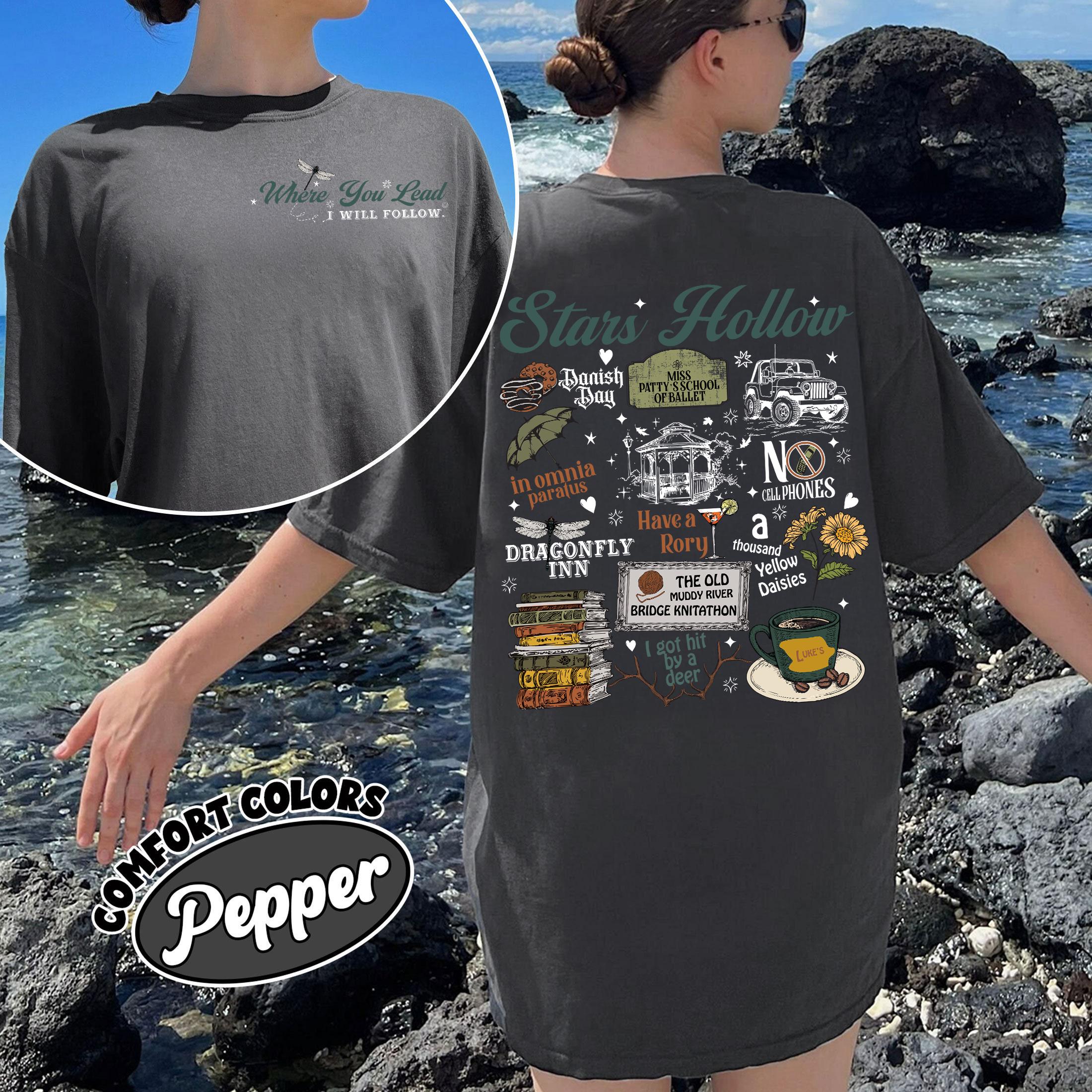 Retro Small-Town Coffee Shop Shirt – Where You Lead I Will Follow Two-Sided Tee, Cozy Fall Aesthetic Top