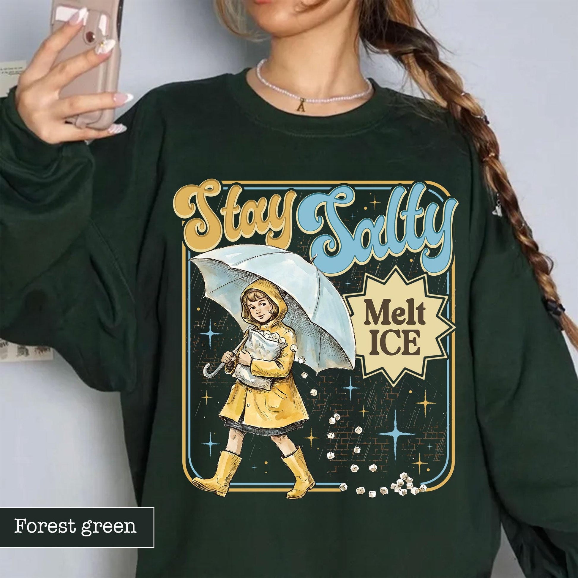 Stay Salty Anti-ICE Graphic Sweatshirt – Pro Immigration Protest Unisex Top