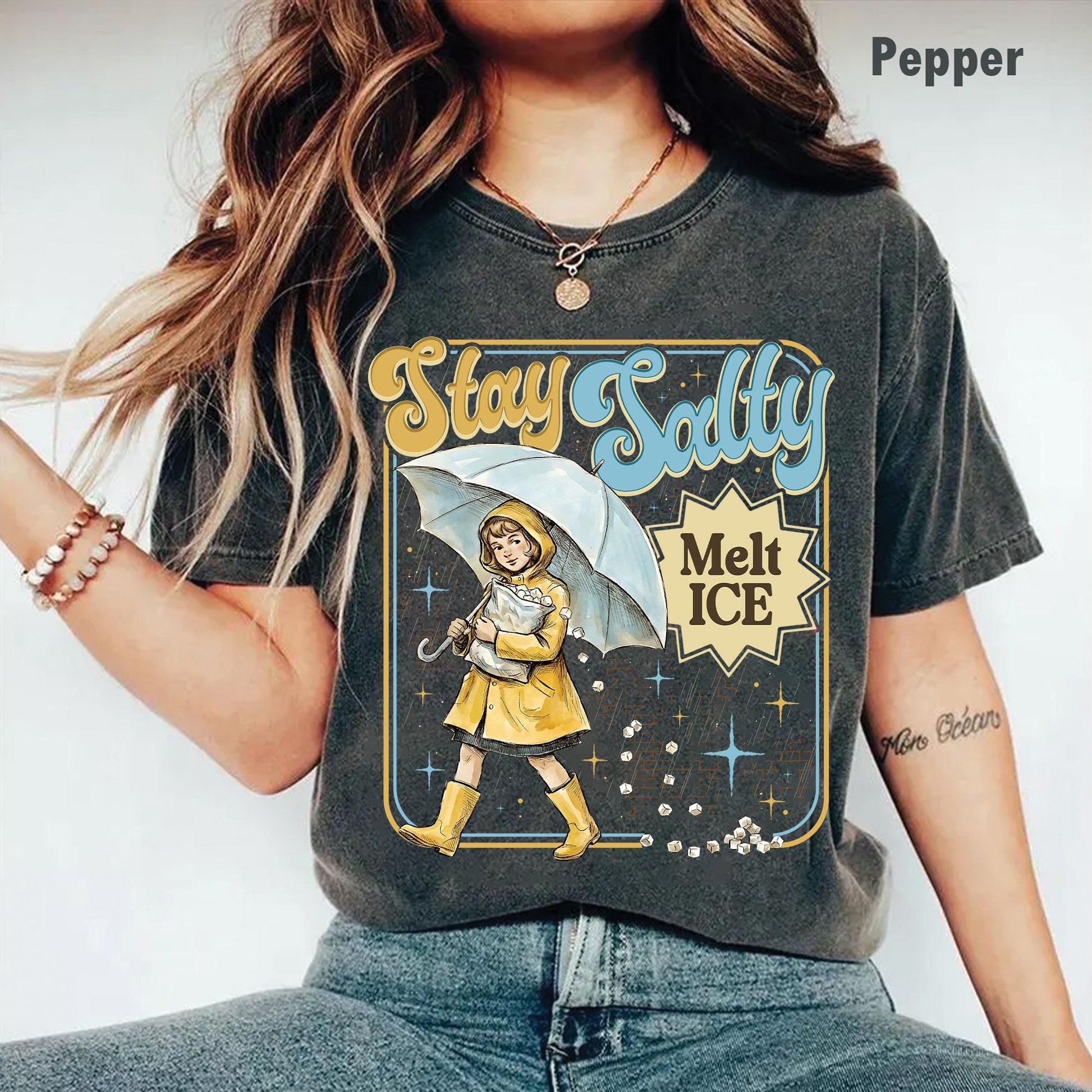 Stay Salty Anti-ICE Graphic Sweatshirt – Pro Immigration Protest Unisex Top
