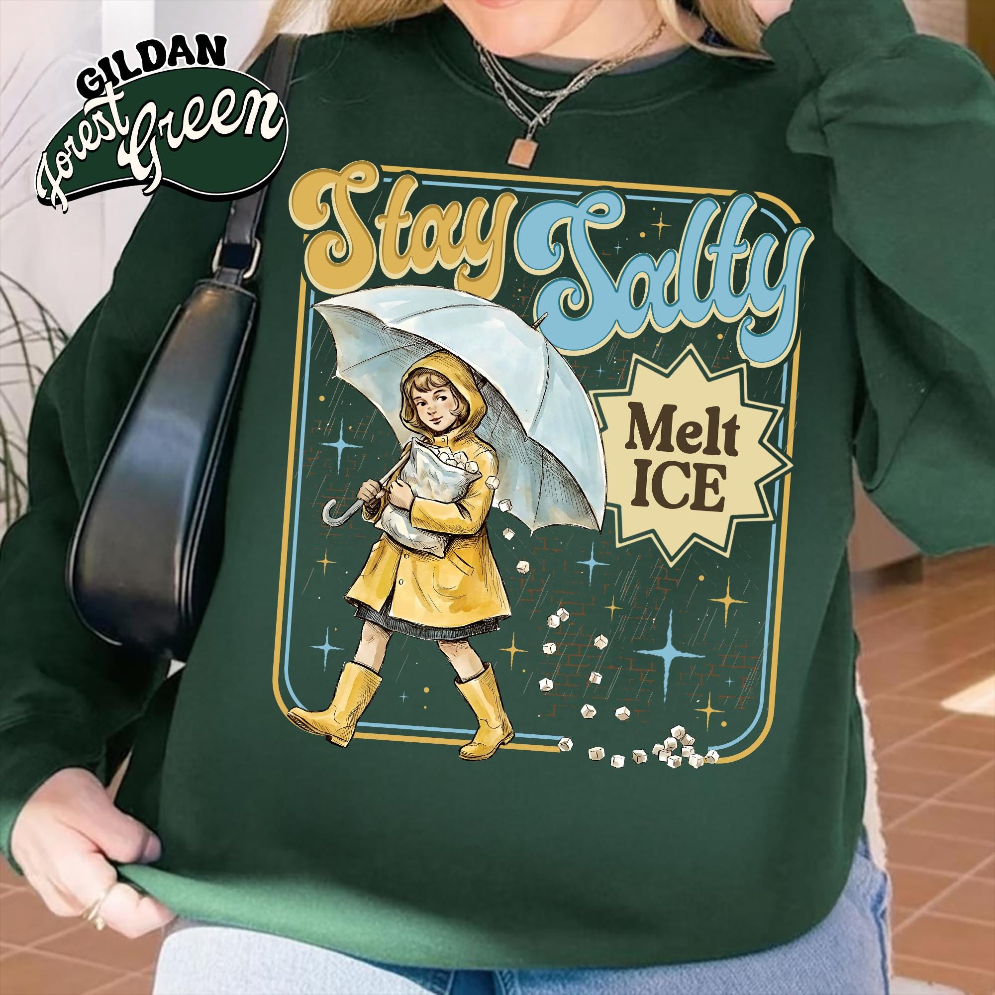 Stay Salty Anti-ICE Graphic Sweatshirt – Pro Immigration Protest Unisex Top