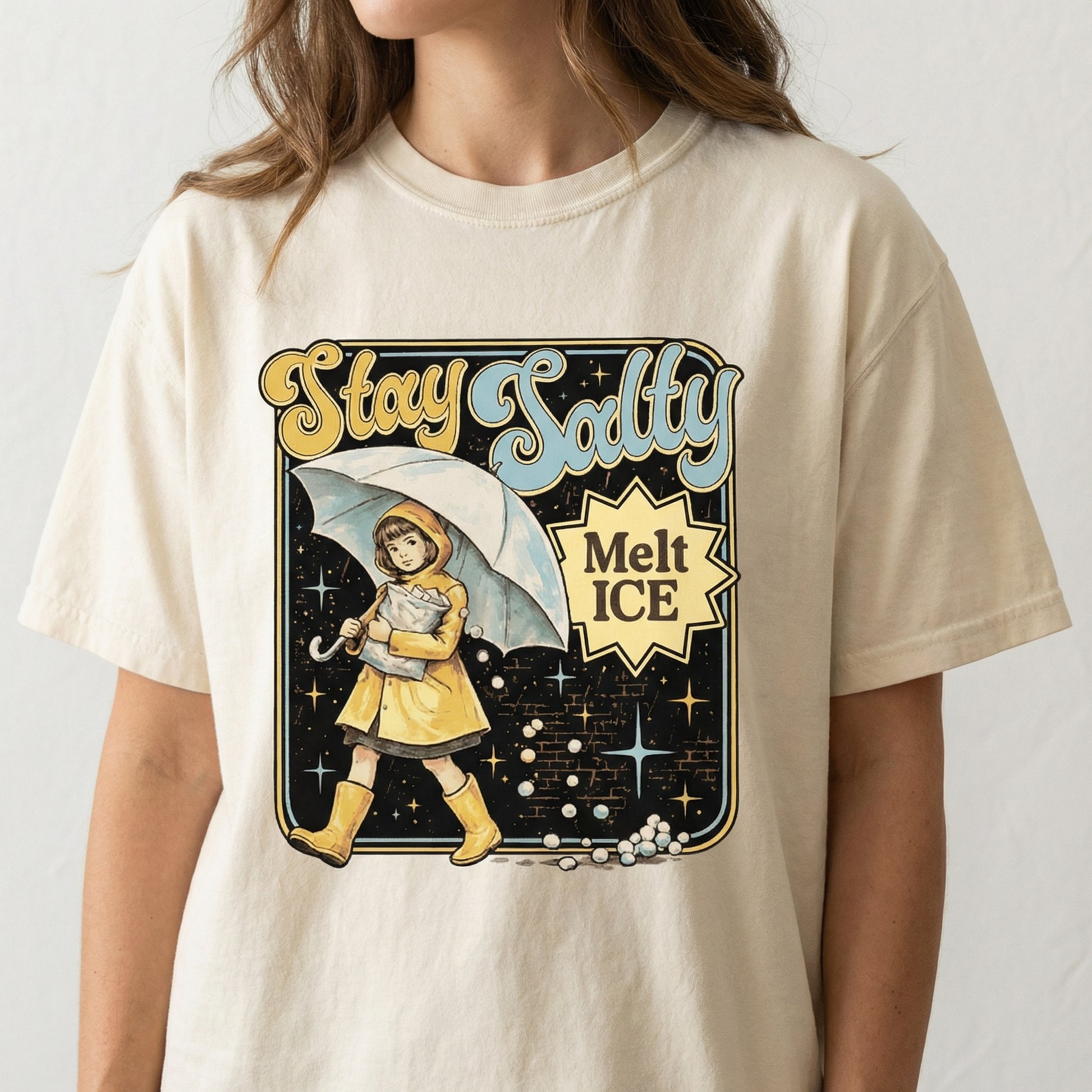 Stay Salty Anti ICE Crewneck Shirt – Pro Immigrant Human Rights Graphic