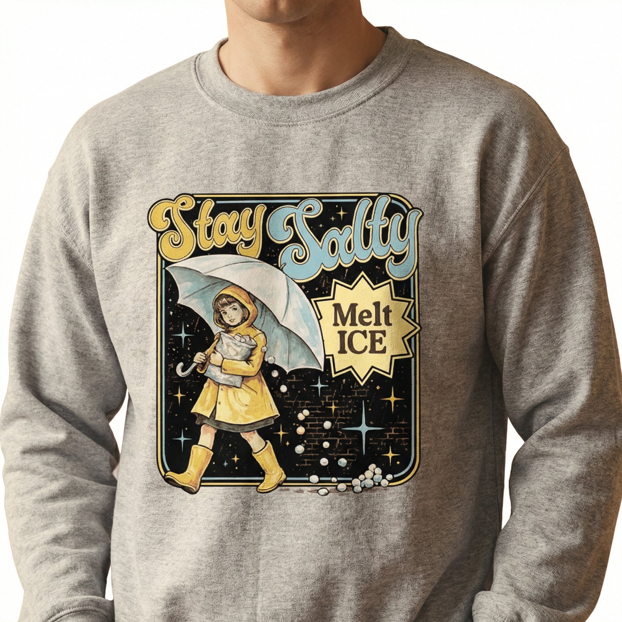 Stay Salty Anti ICE Crewneck Shirt – Pro Immigrant Human Rights Graphic