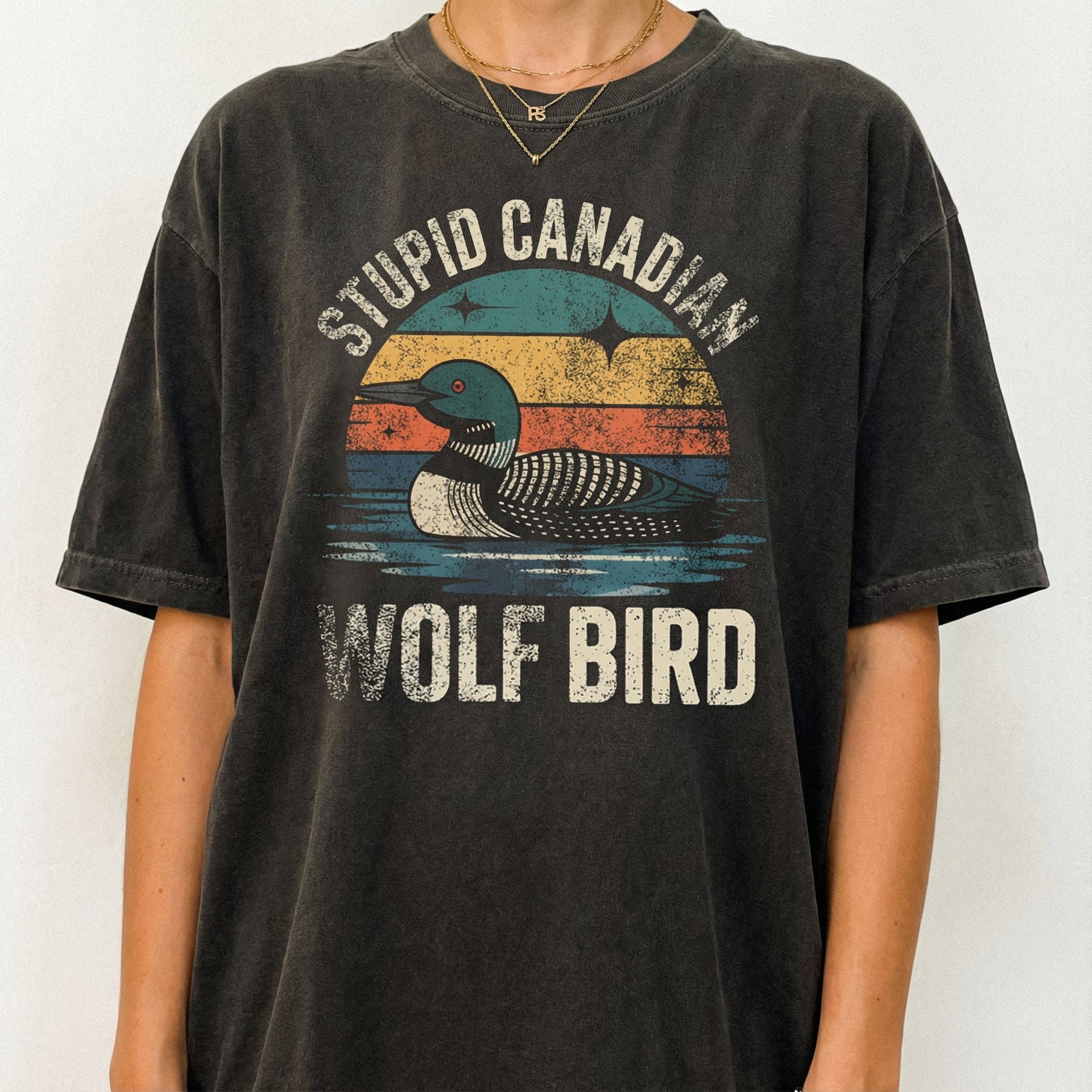 Stupid Canadian Wolf Bird Graphic T-Shirt – Hockey Romance Inspired Fan Tee