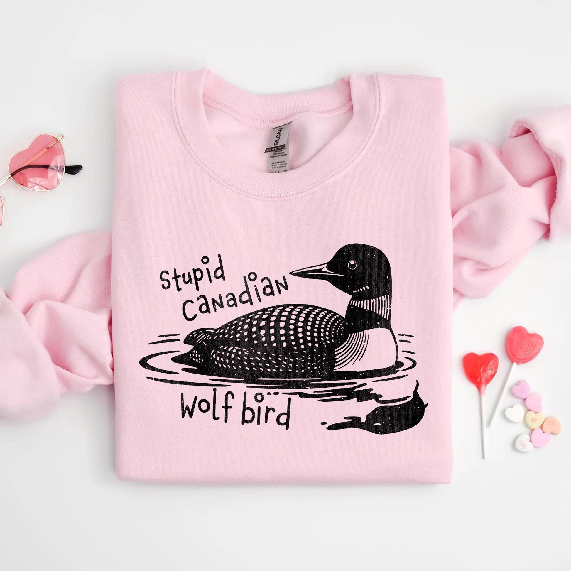 Funny Canadian Hockey Graphic T-Shirt - Wolf Bird Fan Humor Tee