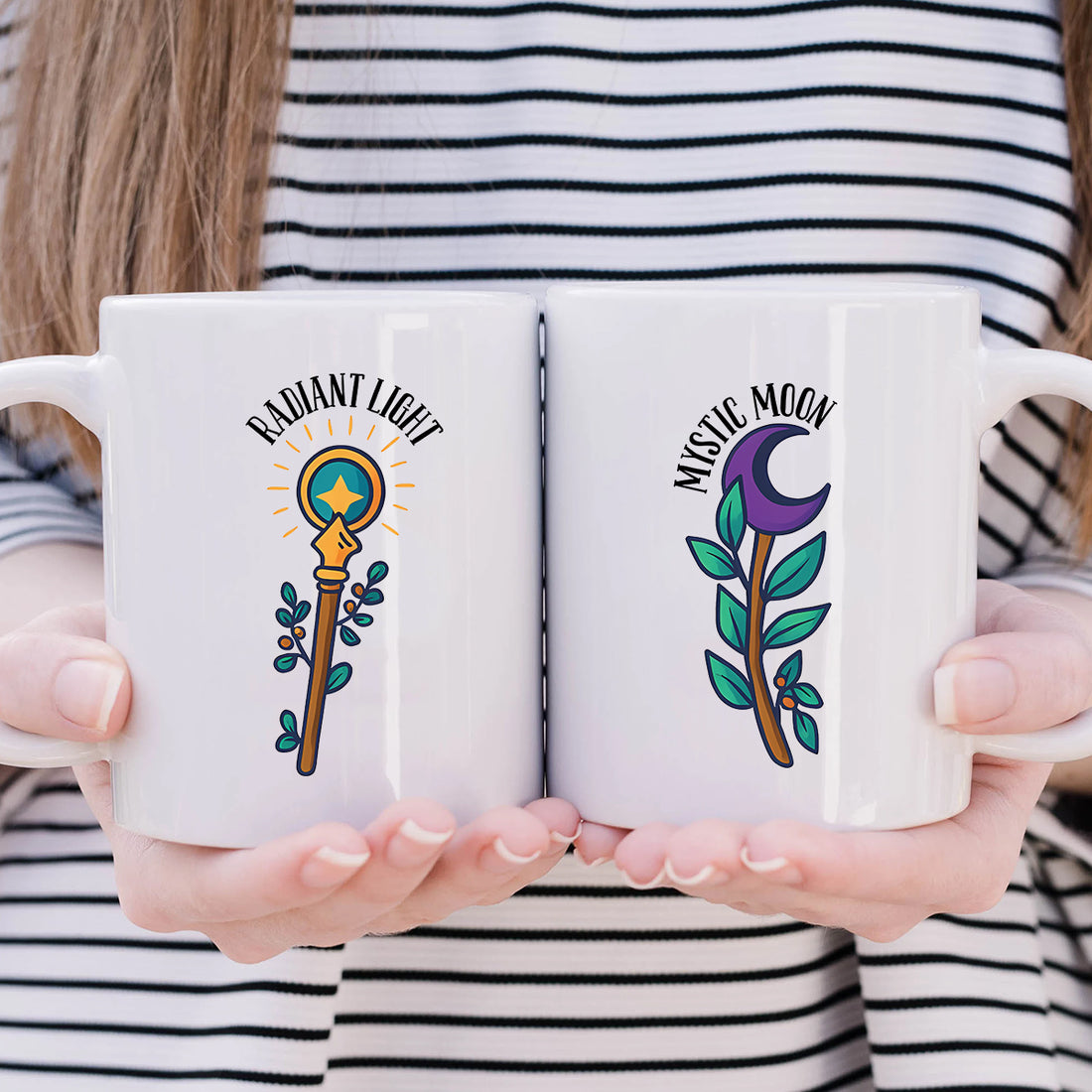 Sun And MoonStaff Matching Mugs For Couples