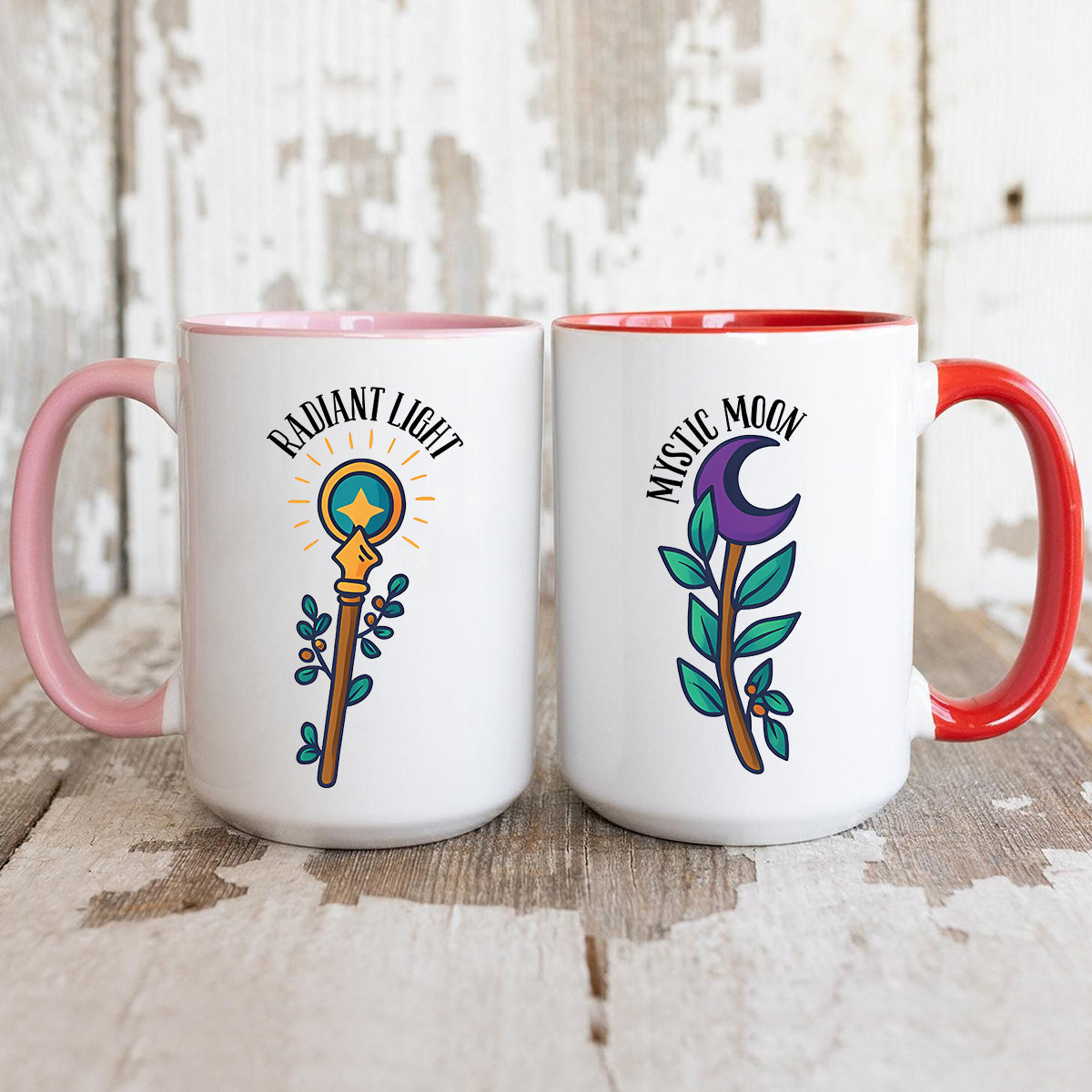 Sun And MoonStaff Matching Mugs For Couples