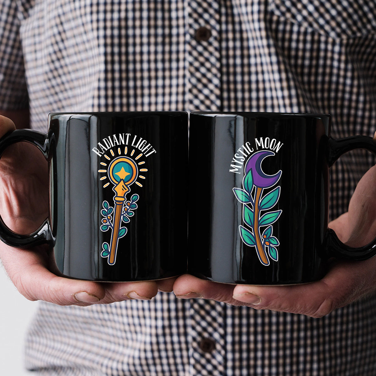 Sun And MoonStaff Matching Mugs For Couples