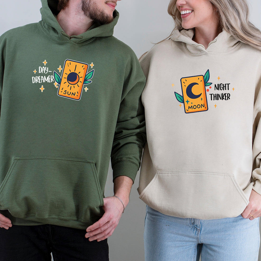 Sun & Moon Cards Matching Hoodies For Couples