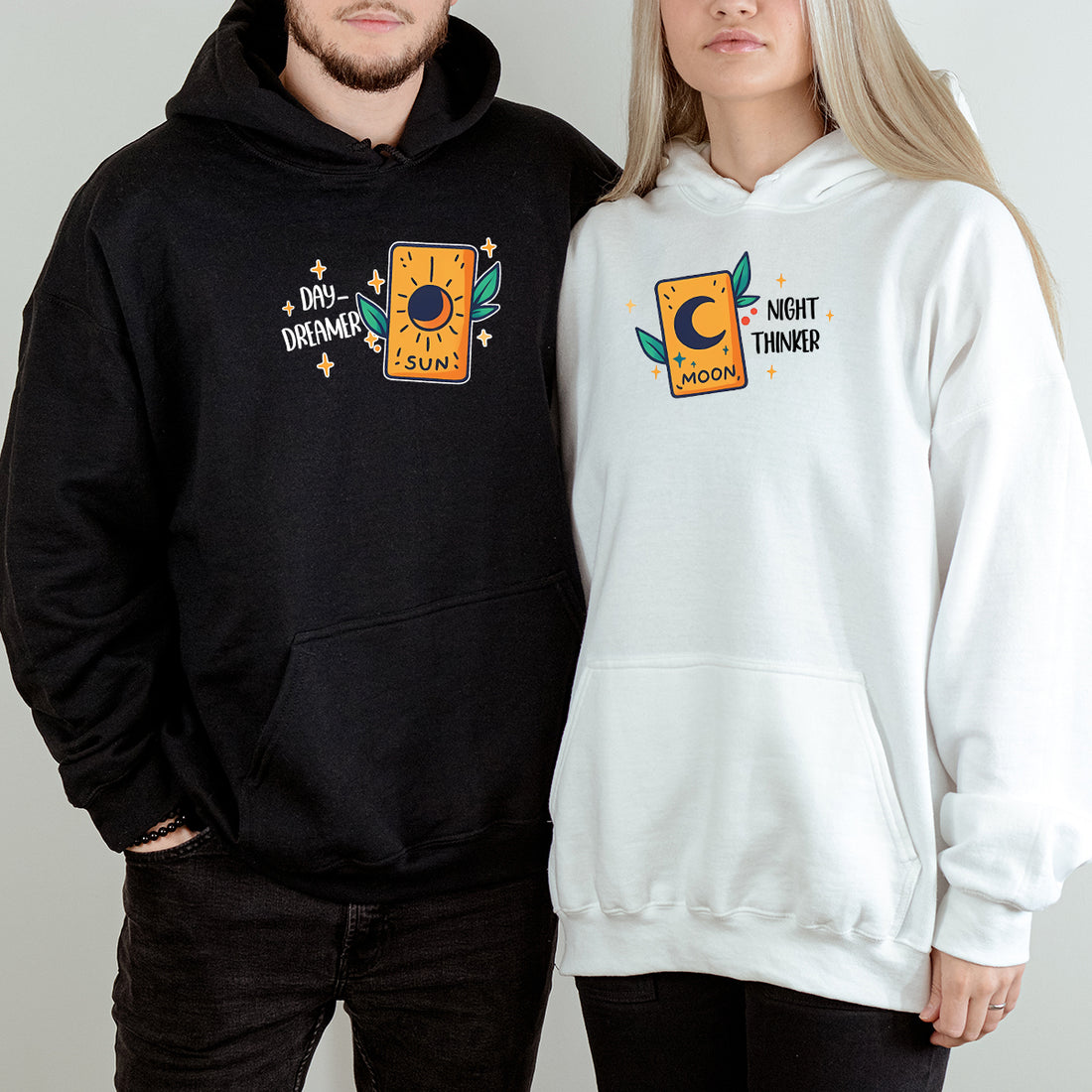 Sun & Moon Cards Matching Hoodies For Couples