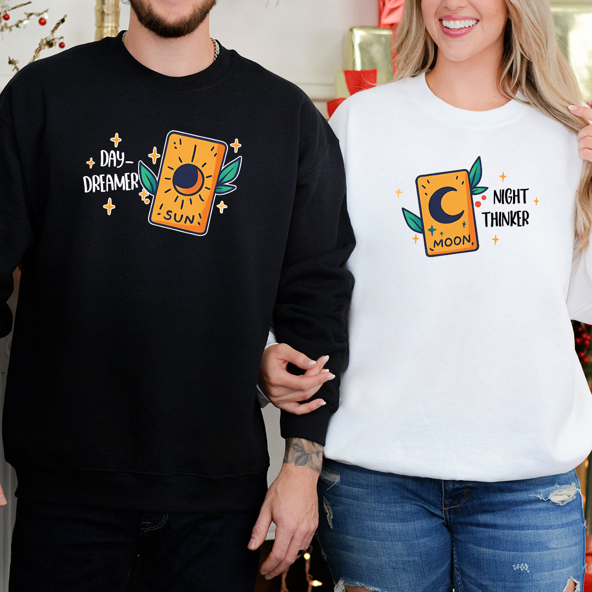 Sun & Moon Cards Matching Hoodies For Couples