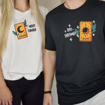 Sun & Moon Cards Matching T-Shirts For Couples