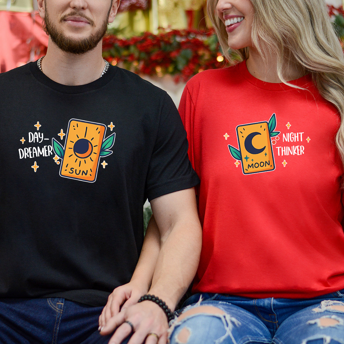 Sun & Moon Cards Matching T-Shirts For Couples