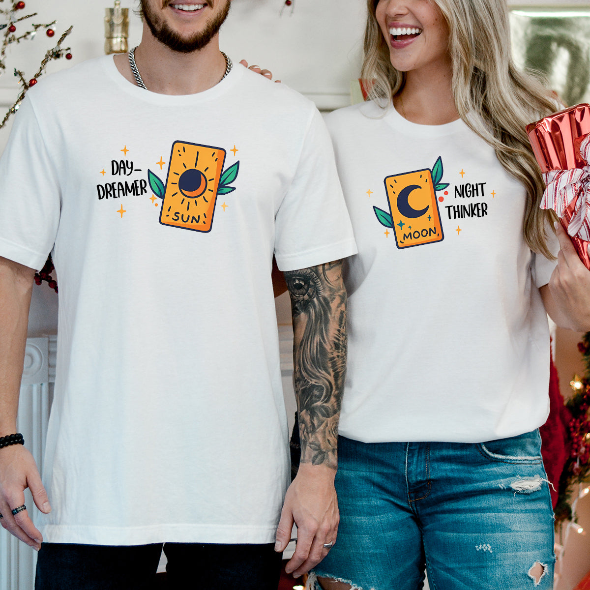 Sun & Moon Cards Matching T-Shirts For Couples