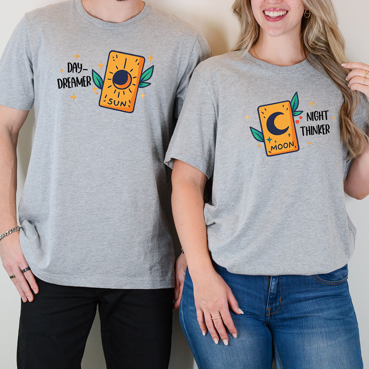 Sun & Moon Cards Matching T-Shirts For Couples