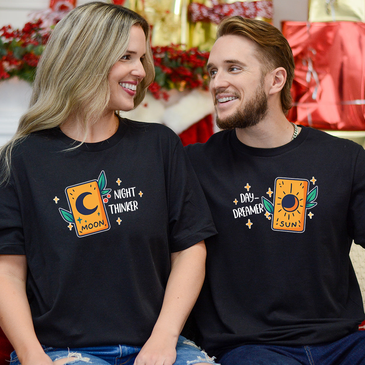 Sun & Moon Cards Matching T-Shirts For Couples