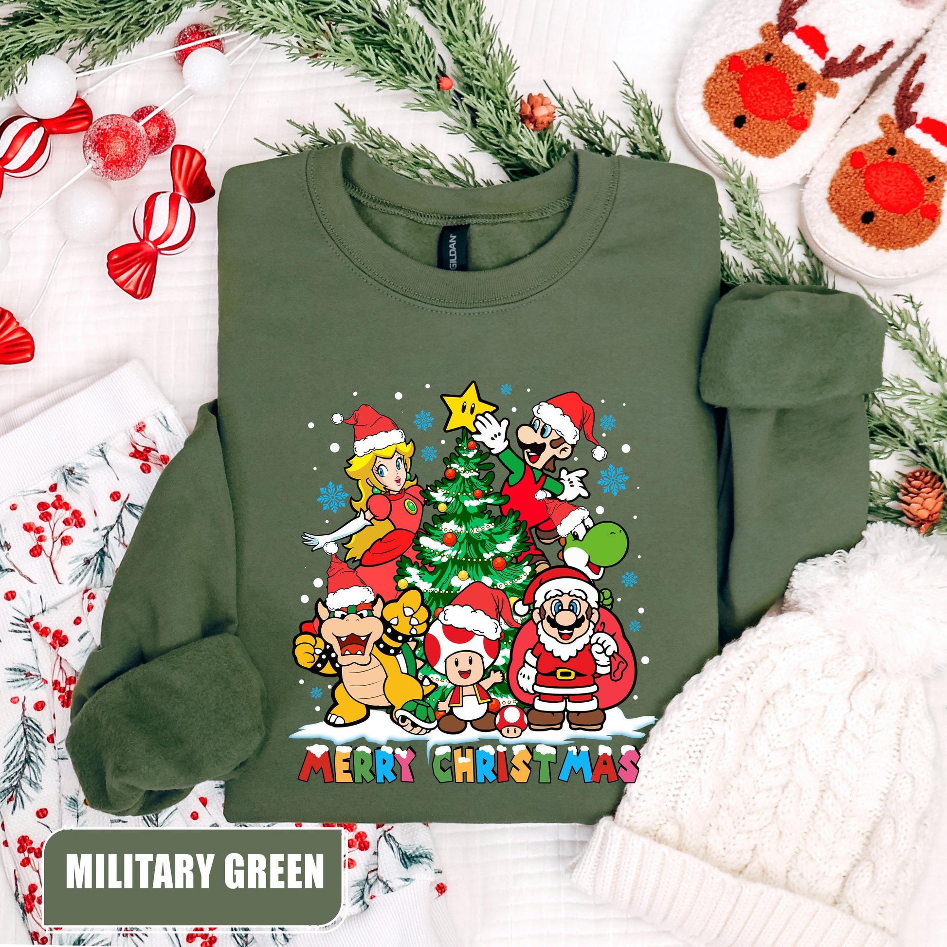 Retro Gamer Merry Christmas Sweatshirt - Funny Holiday Gaming Sweater
