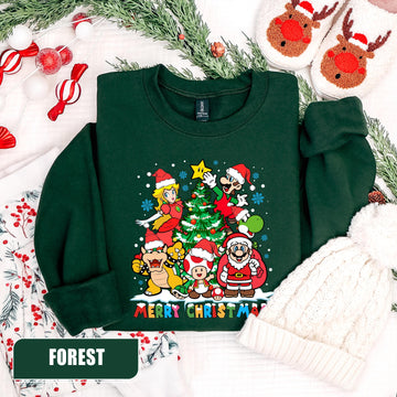 Retro Gamer Merry Christmas Sweatshirt - Funny Holiday Gaming Sweater