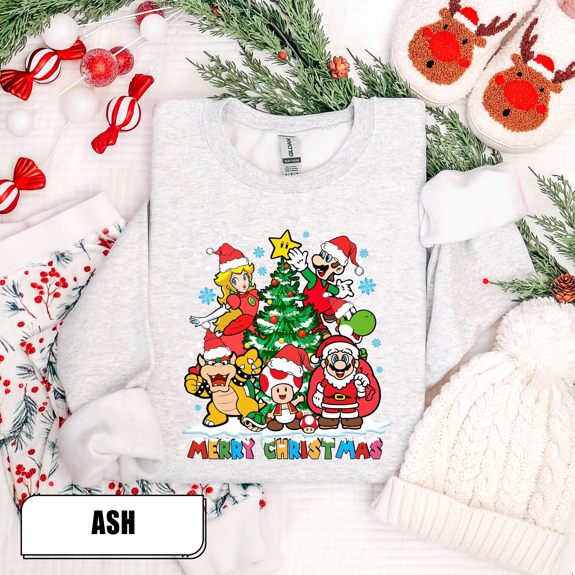 Retro Gamer Merry Christmas Sweatshirt - Funny Holiday Gaming Sweater