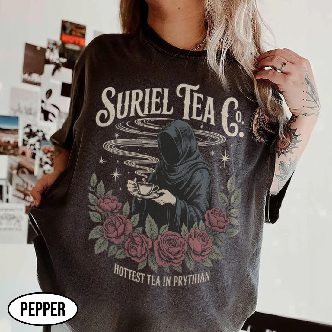 Fantasy Tea Co Shirt - The Hottest Tea in the Realm Vintage Bookish Tee