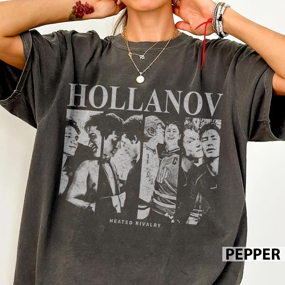Hollanov Ice Hockey Vintage Graphic T-Shirt - Retro Hockey Fan Tee