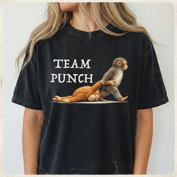 Team Punch Baby Monkey Graphic T-Shirt – Funny Animal Tee