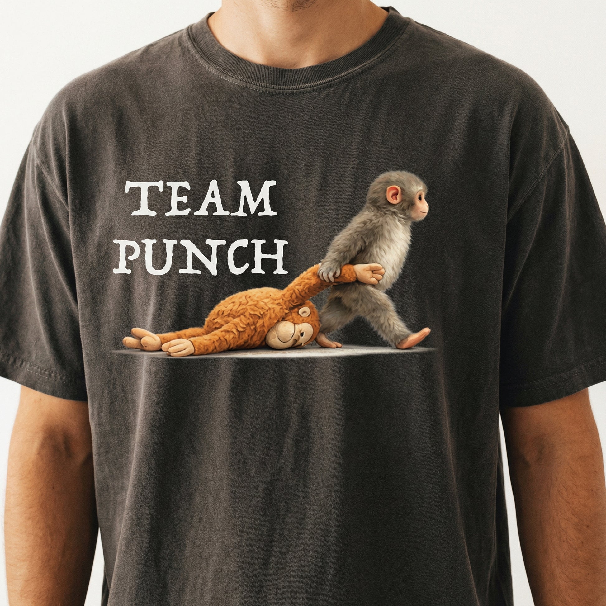 Team Punch Baby Monkey Graphic T-Shirt – Funny Animal Tee