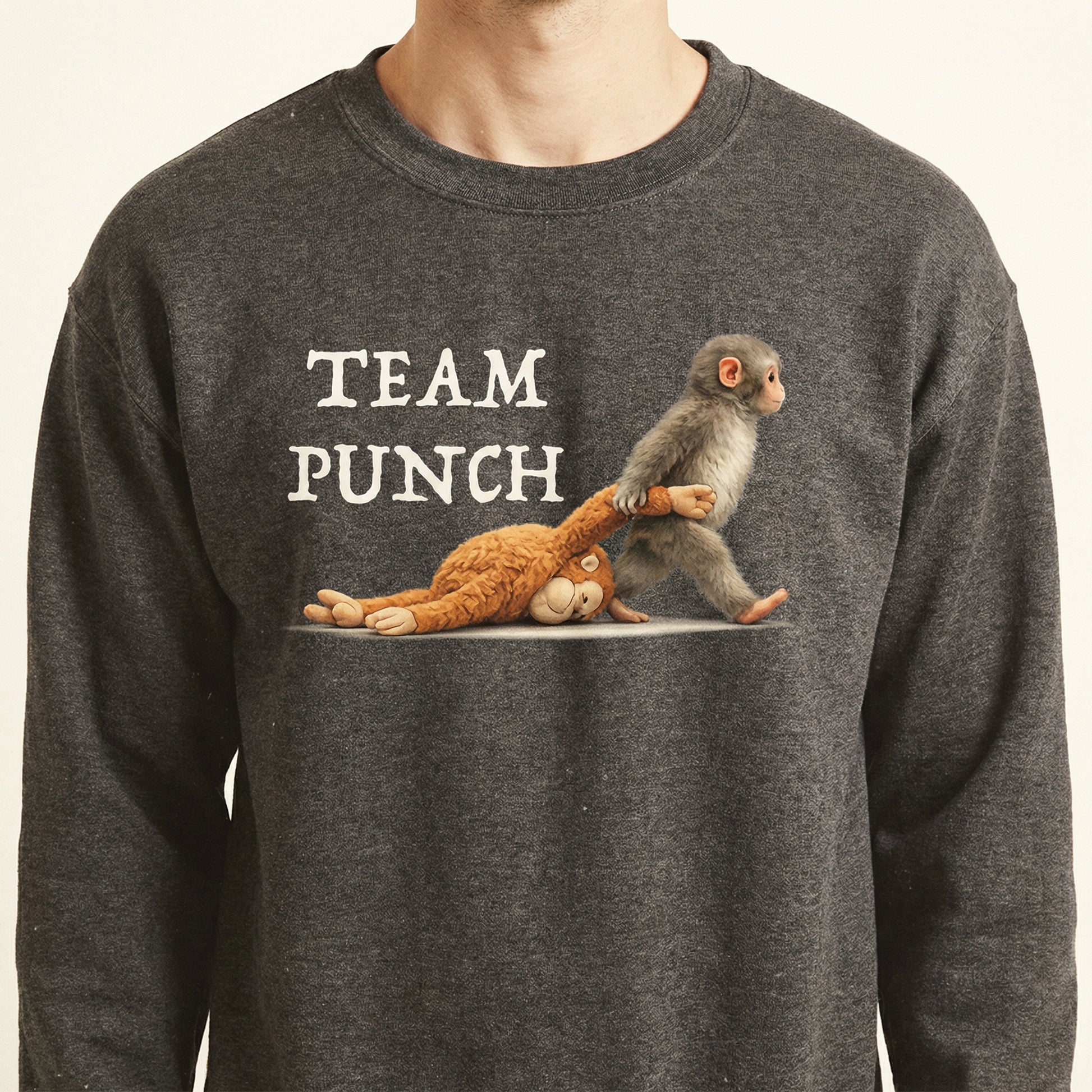Team Punch Baby Monkey Graphic T-Shirt – Funny Animal Tee