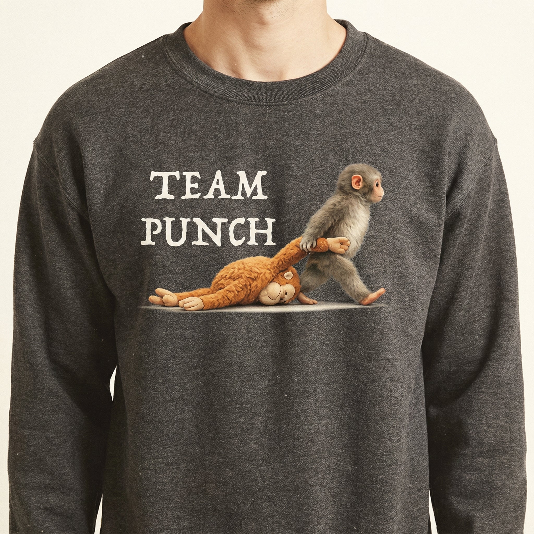 Team Punch Baby Monkey Graphic T-Shirt – Funny Animal Tee