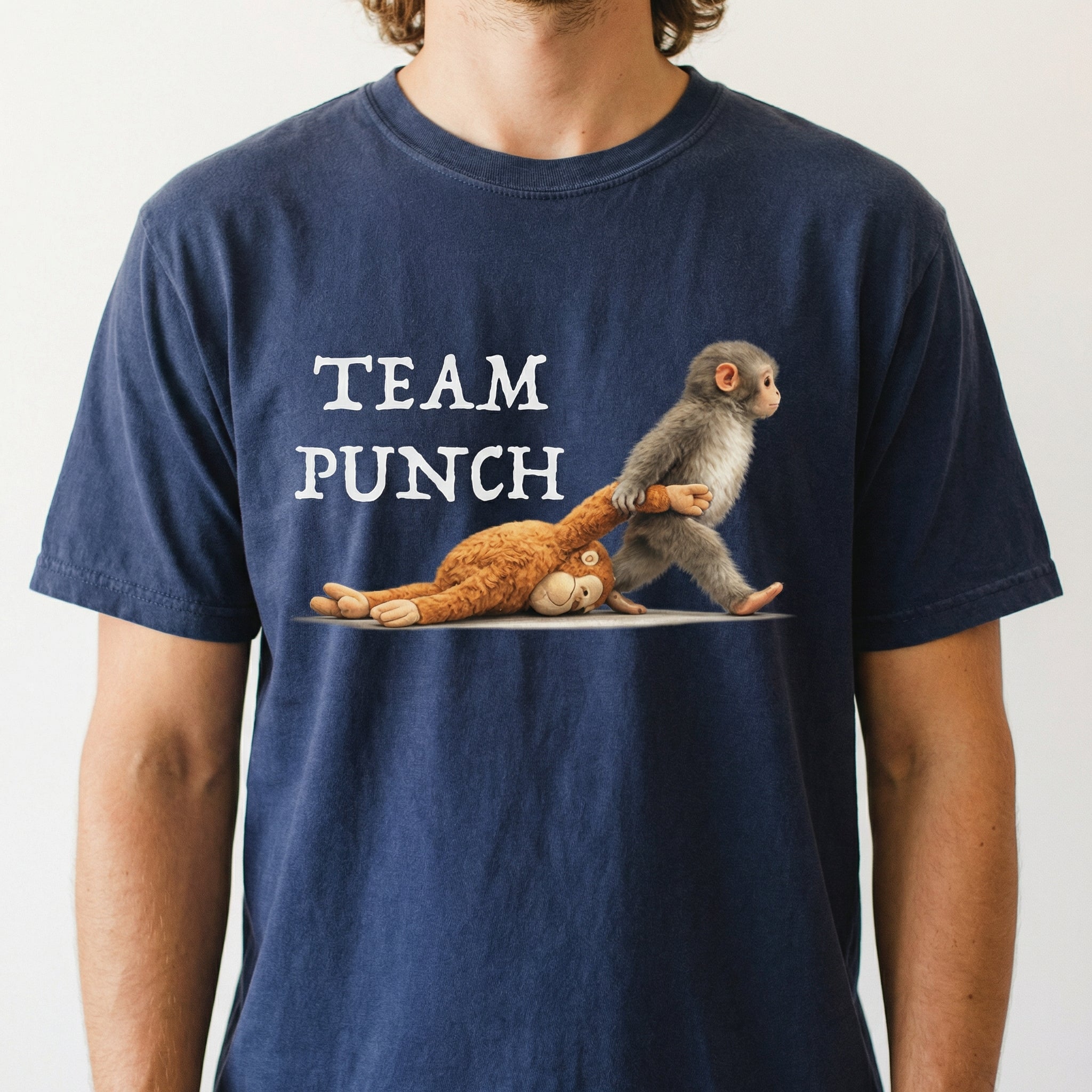 Team Punch Baby Monkey Graphic T-Shirt – Funny Animal Tee