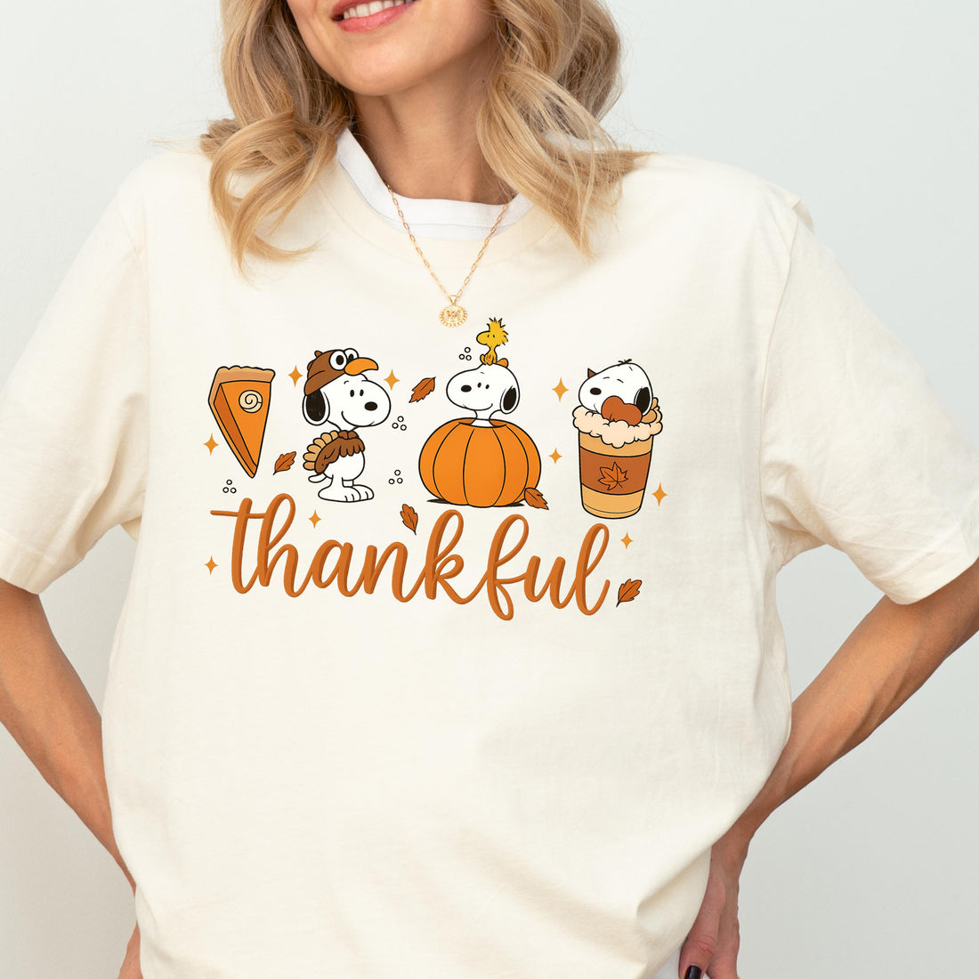 Autumn Peanuts Thankful Autumn Shirt – Cute Cartoon Dog & Bird Inspired Fall Tee
