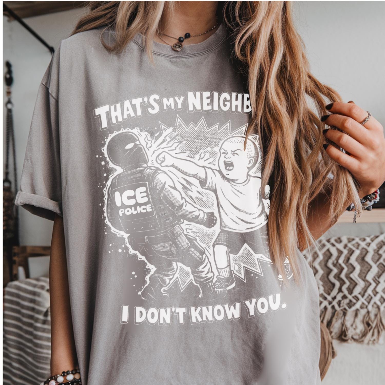 That’s My Neighbor Anti ICE Protest T-Shirt – Abolish ICE Activist Tee