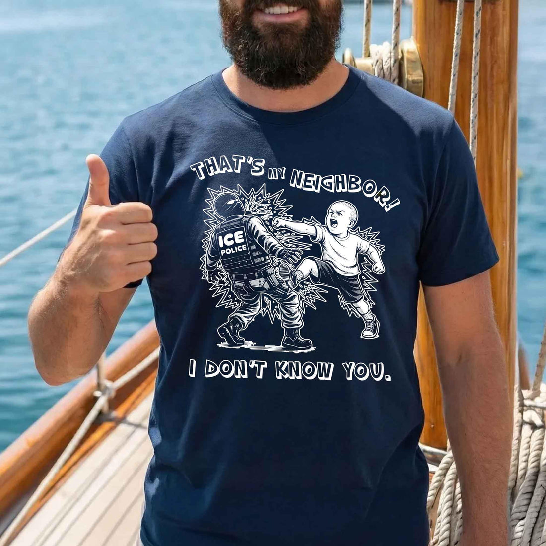 That’s My Neighbor Statement T-Shirt – Bold Civic Message Tee – Unisex Graphic Shirt