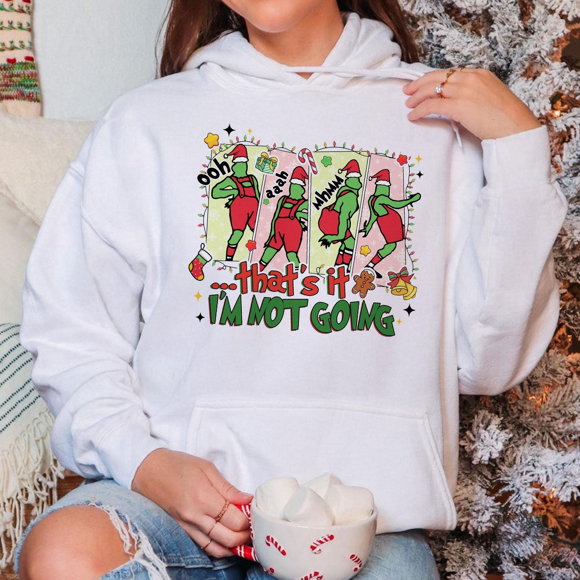 That’s It I’m Not Going Sweatshirt – Funny Green Animal Christmas Shirt, Cute Mean Guy Xmas Tee, Holiday Humor Gift